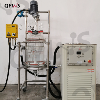 新款螺紋口玻璃固相反應釜 過濾反應釜 夾套全包防爆20L