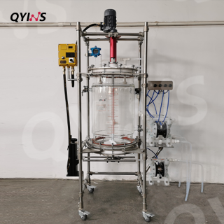 半自動進出料玻璃固相合成釜100L 實驗室反應釜